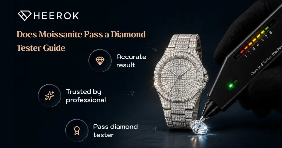 Does moissanite pass diamond tester guide inner banner with tester and iced watch