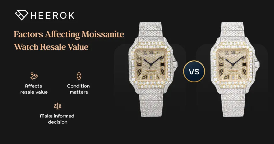 Factors affecting moissanite watch resale value inner banner with comparison image