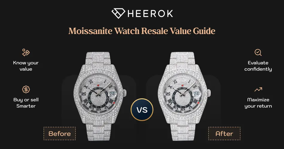 Moissanite watch resale value guide inner banner before vs after comparison